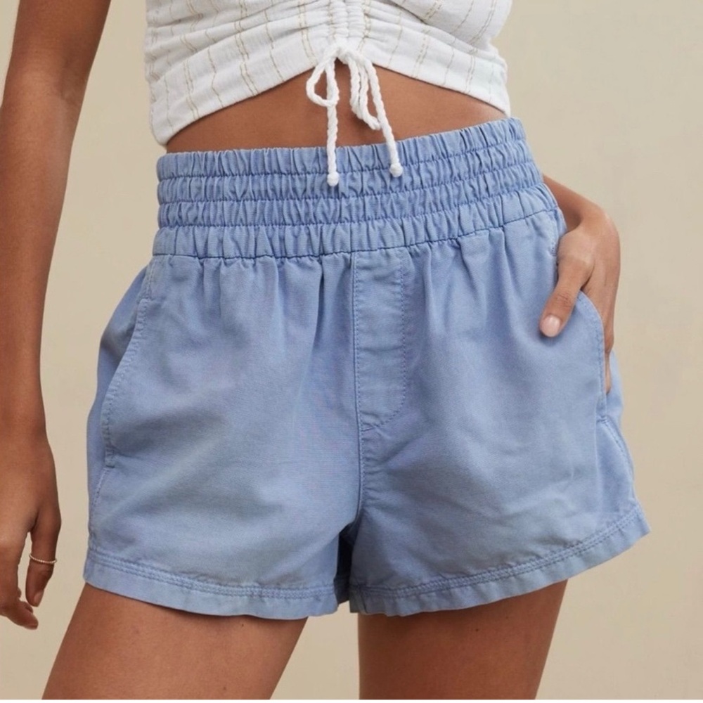 Aerie Babewatch High Waisted Pull On Short blue